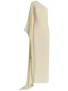 Taller Marmo Jasmine Draped Maxi Dress In Neutrals