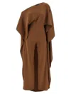 Taller Marmo Cape Jumpsuit With Draped Sleeves In Brown