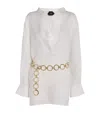 Shop Taller Marmo Linen Bahamas Tunic Mini Dress In White