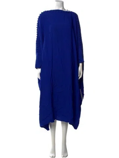 Pre-owned Taller Marmo Linen Long Dress In Blue