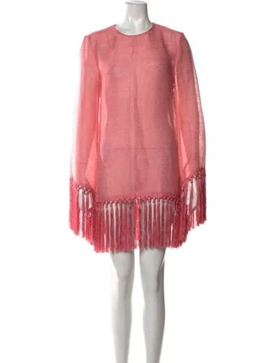 Pre-owned Taller Marmo Linen Mini Dress In Pink