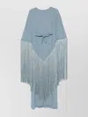 Taller Marmo Long Kaftan With Cape Design And Fringe