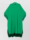 Taller Marmo Long Kaftan With Fringed Edge And Attached Scarf