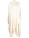Taller Marmo + Net Sustain Mrs Ross Fringed Crepe Kaftan In Neutrals