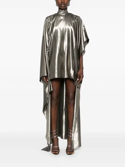 Taller Marmo Lurex Mini Dress In Gold
