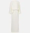 Taller Marmo Maddalena Draped Crêpe Cady Gown In White