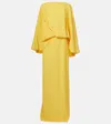 Taller Marmo Maddalena Draped Crêpe Cady Gown In Yellow