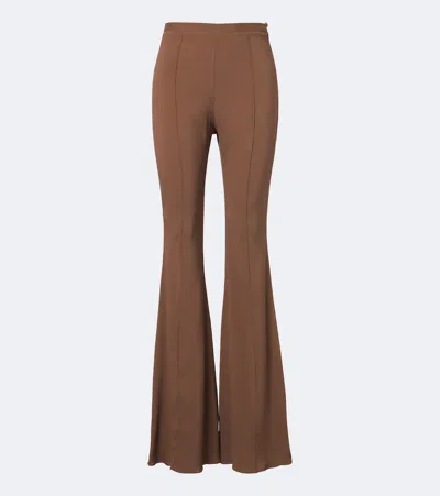 Taller Marmo Mae High-rise Flared Pants In Brown