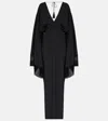 Taller Marmo Magnifique Fringed Crêpe Gown In Black