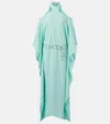 Taller Marmo Mambo Halterneck Belted Kaftan In Blue
