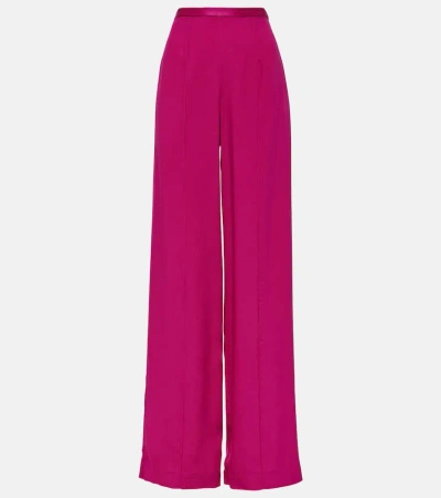 Taller Marmo Marlene High-rise Crêpe Cady Palazzo Pants In Pink