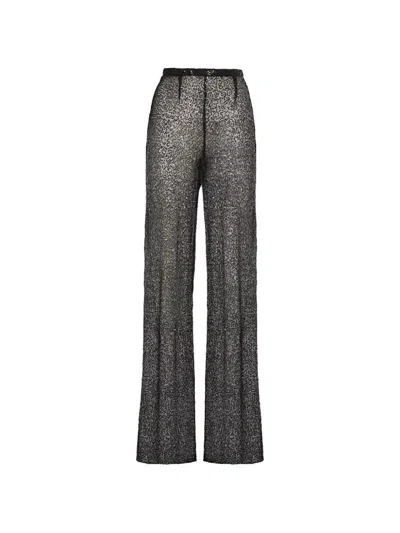 Taller Marmo Marlene Sequin-embellished Trousers In Black