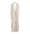 Taller Marmo Metallic Ooo Kaftan Maxi Dress In Neutral