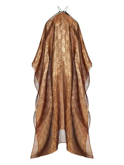Taller Marmo Metallic Tassel Dress In Multi