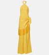 Taller Marmo Meteora Open-back Crêpe Cady Gown In Yellow