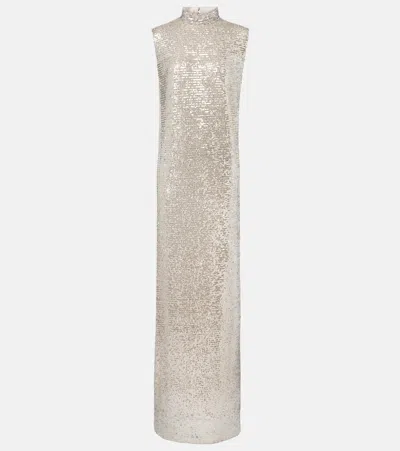 Taller Marmo Miami Sequined Gown In Gray