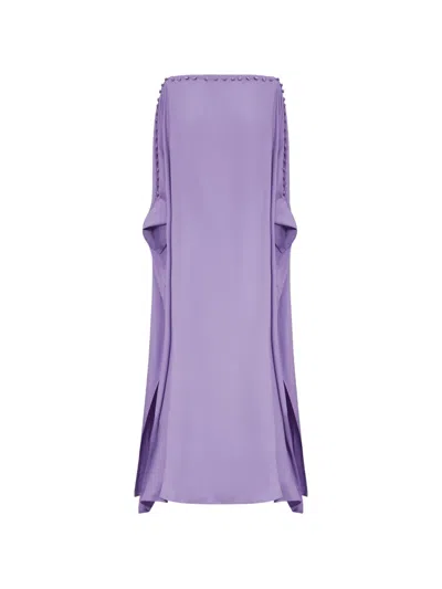 Taller Marmo Mila Button-embellished Maxi Dress In Purple