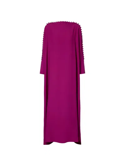 Taller Marmo Mila Button-embellished Maxi Dress In Purple