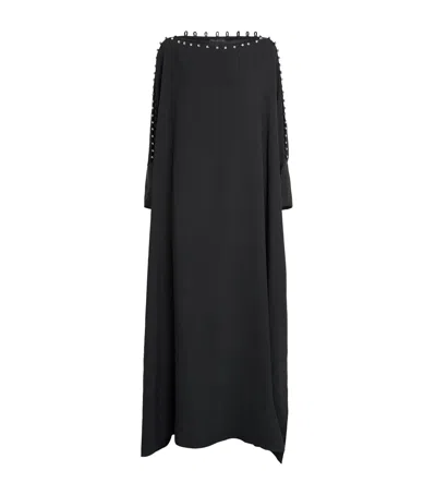 Taller Marmo Mila Crystal Maxi Kaftan In Black