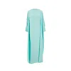 Taller Marmo Buttoned Mila Kaftan Maxi Dress In Green