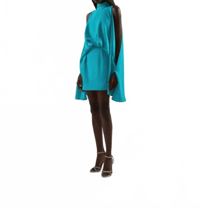 Taller Marmo Mini Bacall Dress In Turquoise In Blue