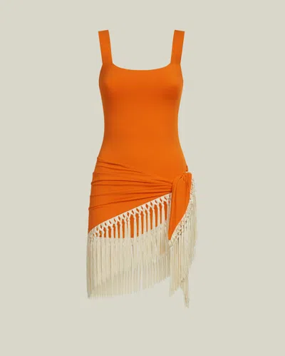 Taller Marmo Mini Lido Swimsuit In Mandarin & Ivory