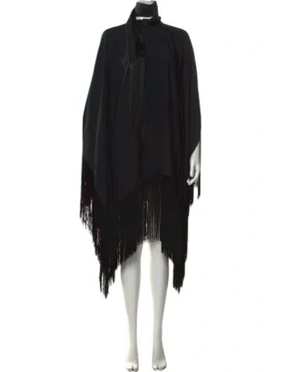 Pre-owned Taller Marmo Mock Neck Long Dress In Black