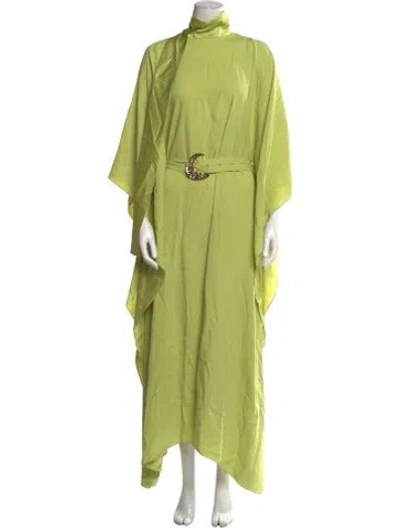 Pre-owned Taller Marmo Mock Neck Long Dress In Green