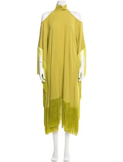 Pre-owned Taller Marmo Mock Neck Long Dress In Green