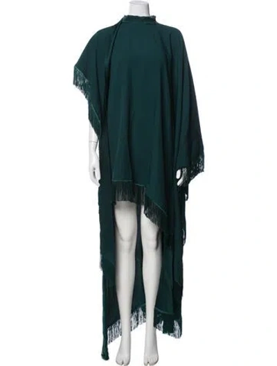 Pre-owned Taller Marmo Mock Neck Long Dress In Green