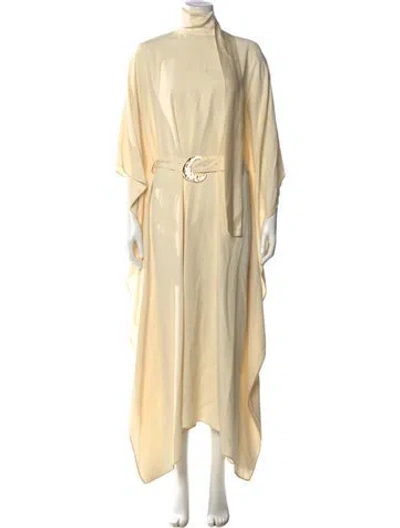 Pre-owned Taller Marmo Mock Neck Long Dress In Neutral