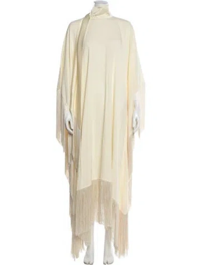 Pre-owned Taller Marmo Mock Neck Long Dress In Neutral