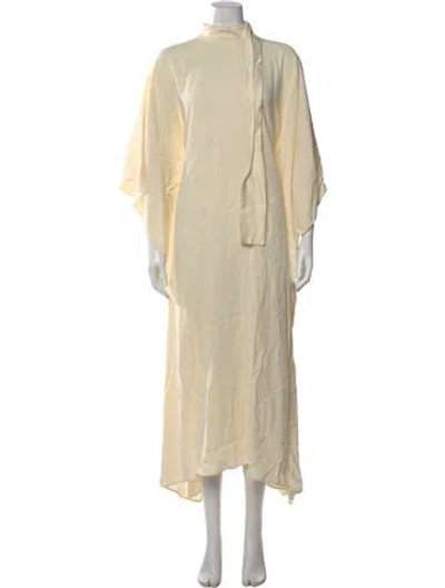 Pre-owned Taller Marmo Mock Neck Long Dress In Neutral