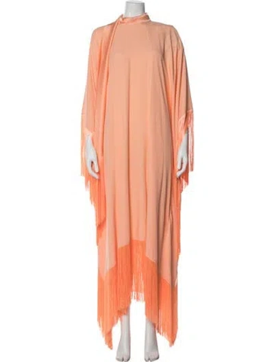 Pre-owned Taller Marmo Mock Neck Long Dress W/ Tags In Pink