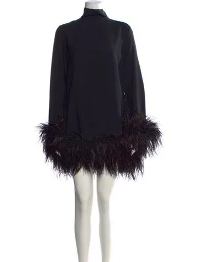 Pre-owned Taller Marmo Mock Neck Mini Dress In Black