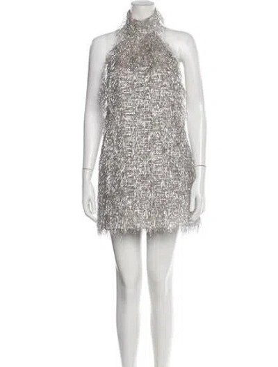 Pre-owned Taller Marmo Mock Neck Mini Dress In Brown