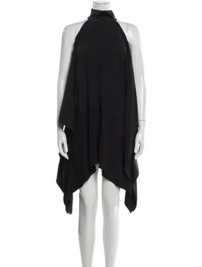 Pre-owned Taller Marmo Mock Neck Mini Dress In Gray