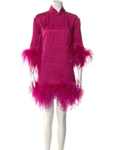 Pre-owned Taller Marmo Mock Neck Mini Dress In Pink