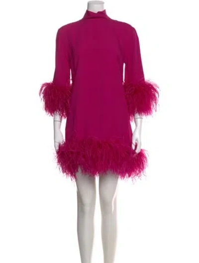 Pre-owned Taller Marmo Mock Neck Mini Dress In Pink