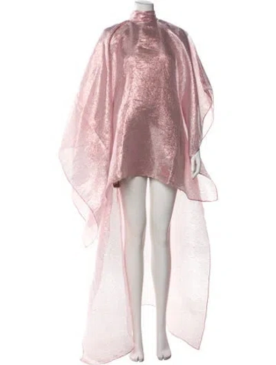 Pre-owned Taller Marmo Mock Neck Mini Dress In Pink