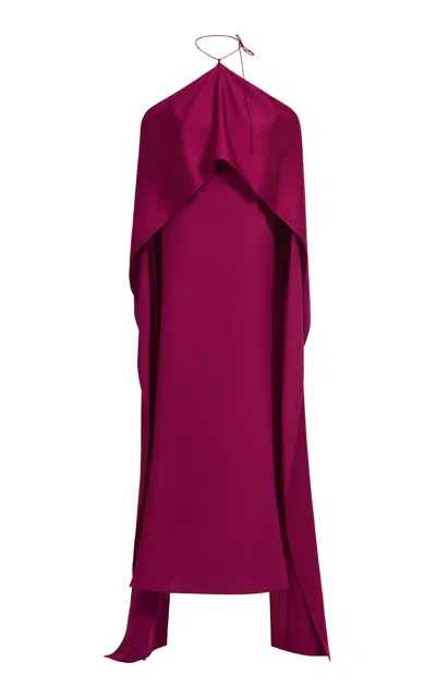 Taller Marmo Nan Dramatic Sleeve Satin Maxi Dress In Pink