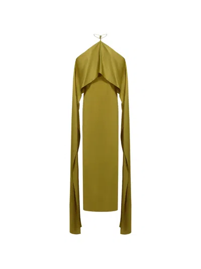 Taller Marmo Nan Draped Dress In Green