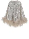 Taller Marmo Sequinned Feather-trim Nassau Mini Dress