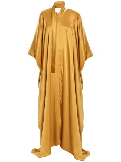 Taller Marmo New Age Silk Kaftan Dress In Yellow