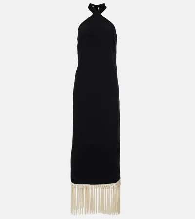 TALLER MARMO NINA FRINGED CRÊPE CADY MIDI DRESS
