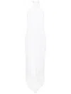 Taller Marmo Halterneck Fringed Maxi Dress In White