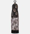 Taller Marmo Nina Soleil Sequined Maxi Dress In Black