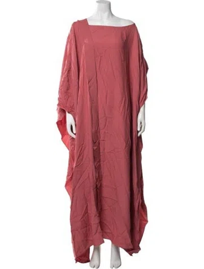 Pre-owned Taller Marmo Off-the-shoulder Long Dress In Pink