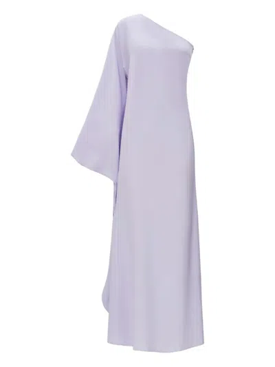 Taller Marmo One-shoulder Draped Maxi Dress In Purple