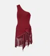 Taller Marmo One-shoulder Swimsuit And Beach Cover-up Set In Burgundy